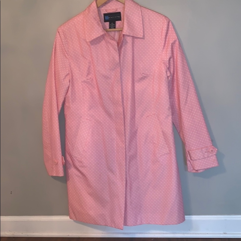 Adorable polka dot trench coat!